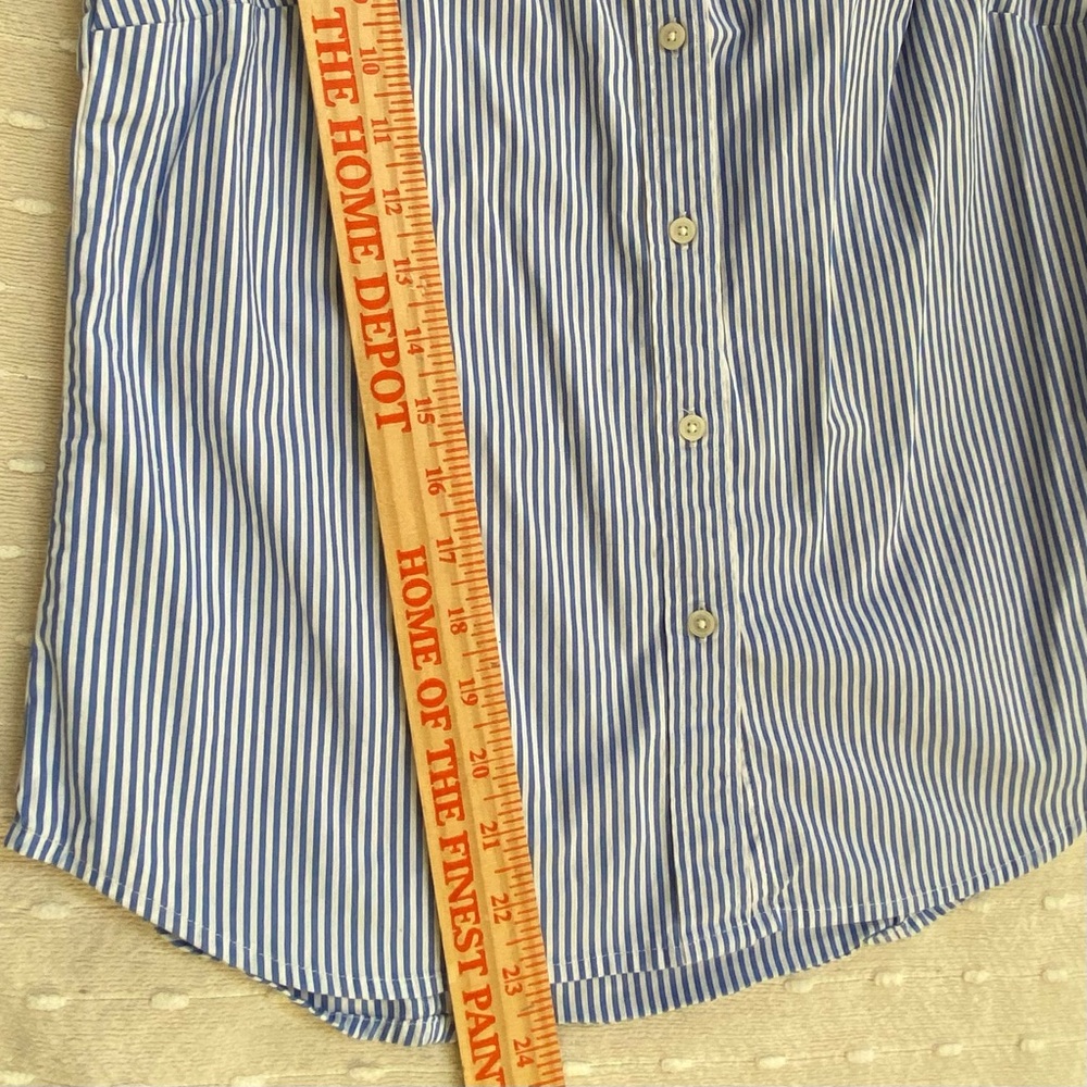 J. Crew Blue and White Striped Sleeveless Button down Shirt S - Picture 7 of 7